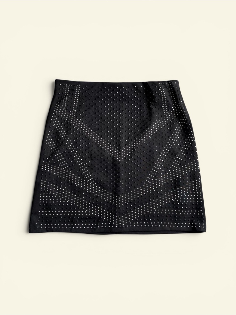 House Vintage Y2K Black Studded Mini Skirt Geometric Rhinestone Grunge Women's M